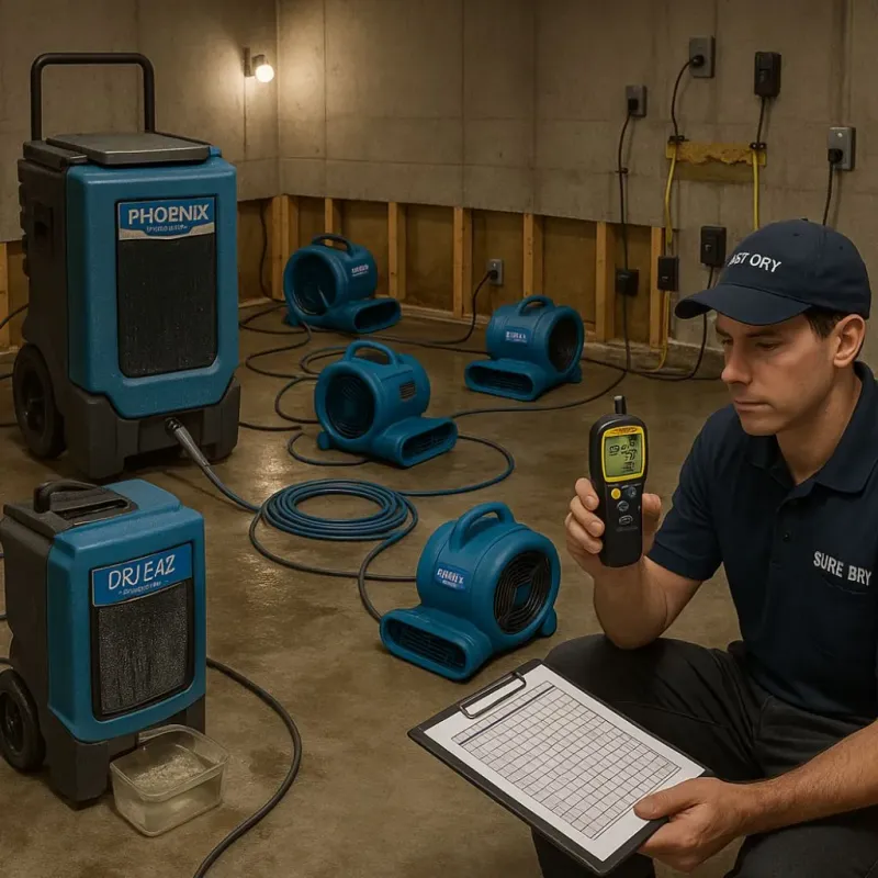 Structural Drying and Dehumidification process in Sugarland Run, VA